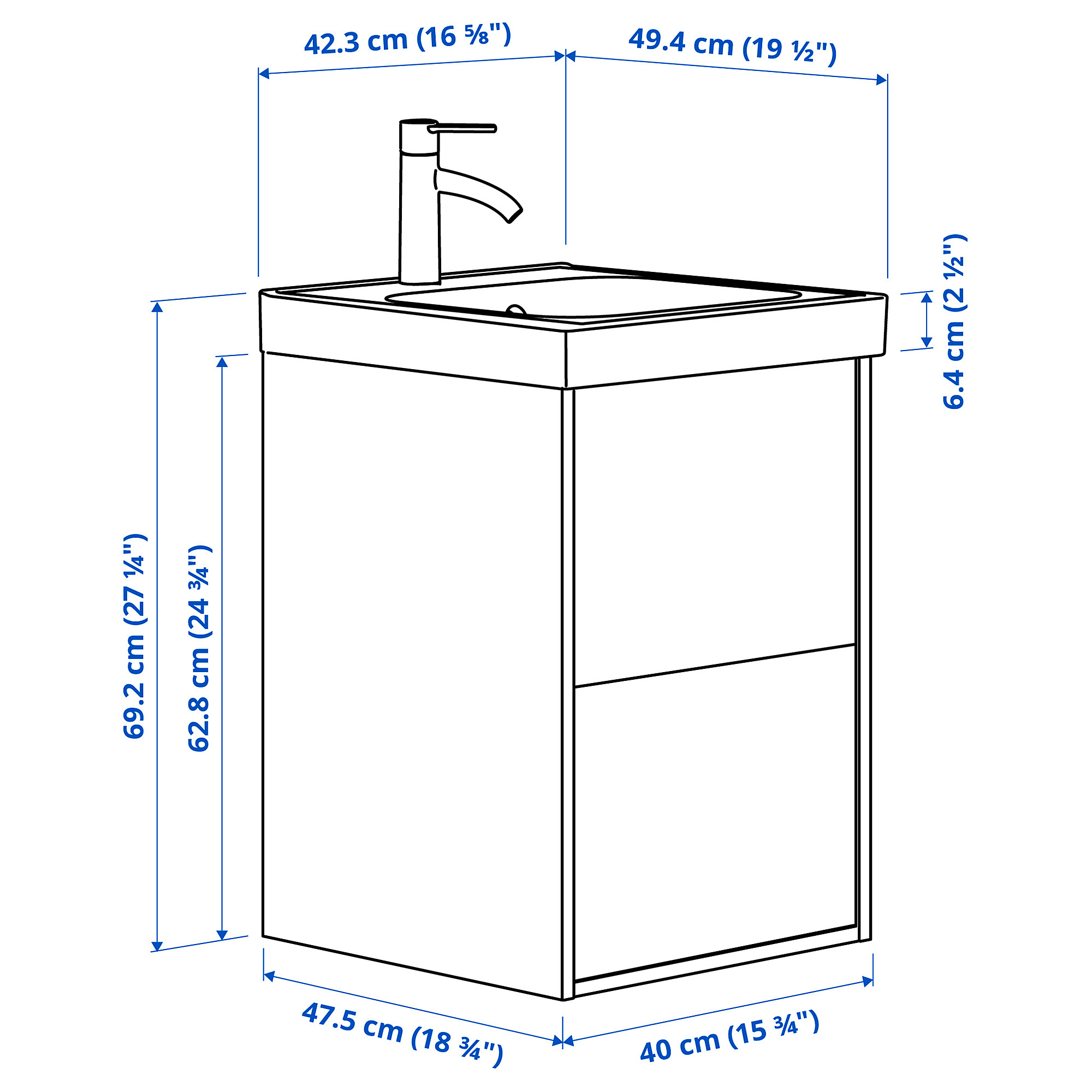 ORRSJÖN/ÄNGSJÖN wash-stnd w drawers/wash-basin/tap