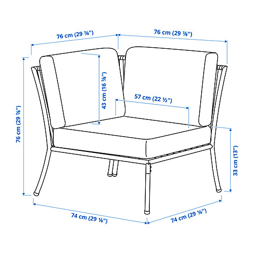 SEGERÖN corner section with cushion