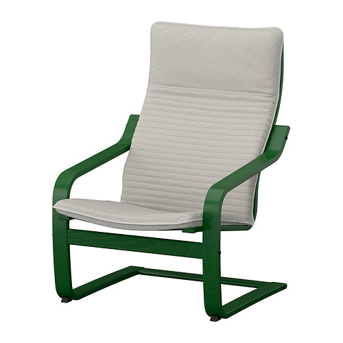 POÄNG - armchair, dark green/Knisa light beige | IKEA Hong Kong and Macau - E1009214_S4