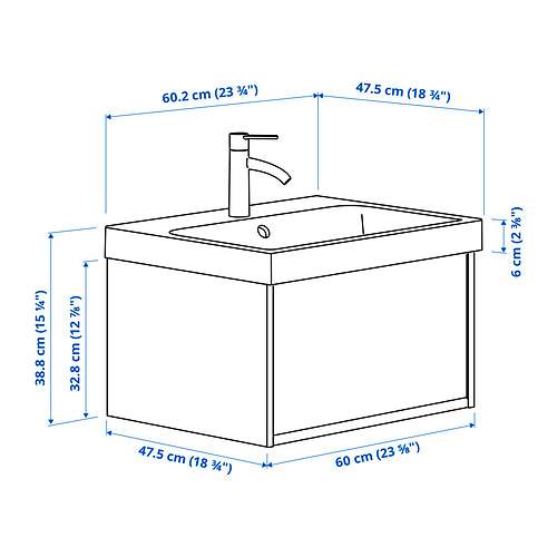 BACKSJÖN/ÄNGSJÖN wash-stnd w drawer/wash-basin/tap