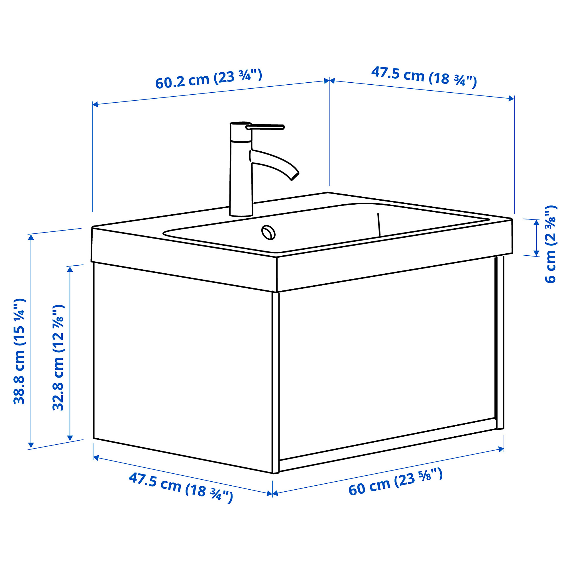 BACKSJÖN/ÄNGSJÖN wash-stnd w drawer/wash-basin/tap