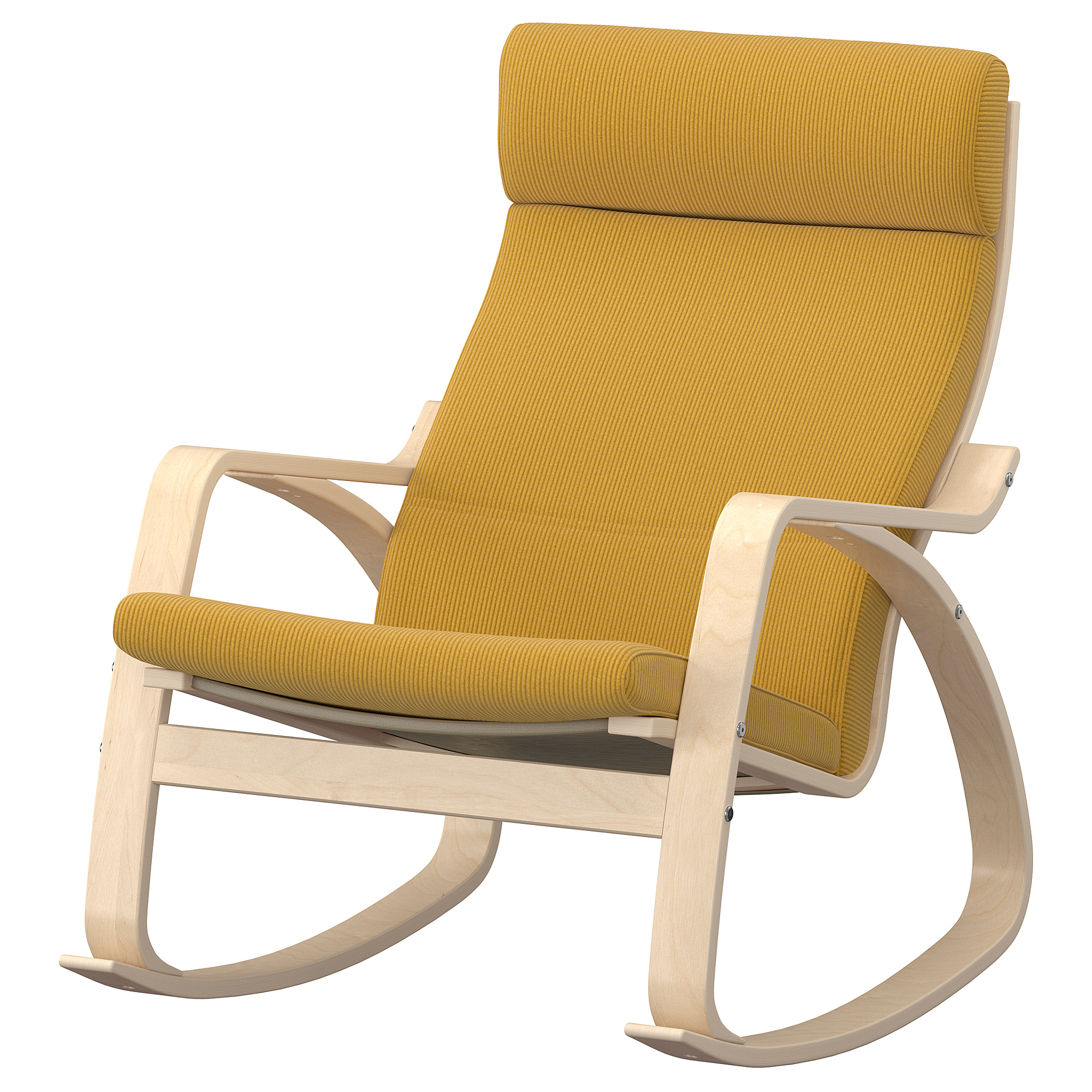 POÄNG - rocking-chair, birch veneer/Kelinge dark yellow | IKEA