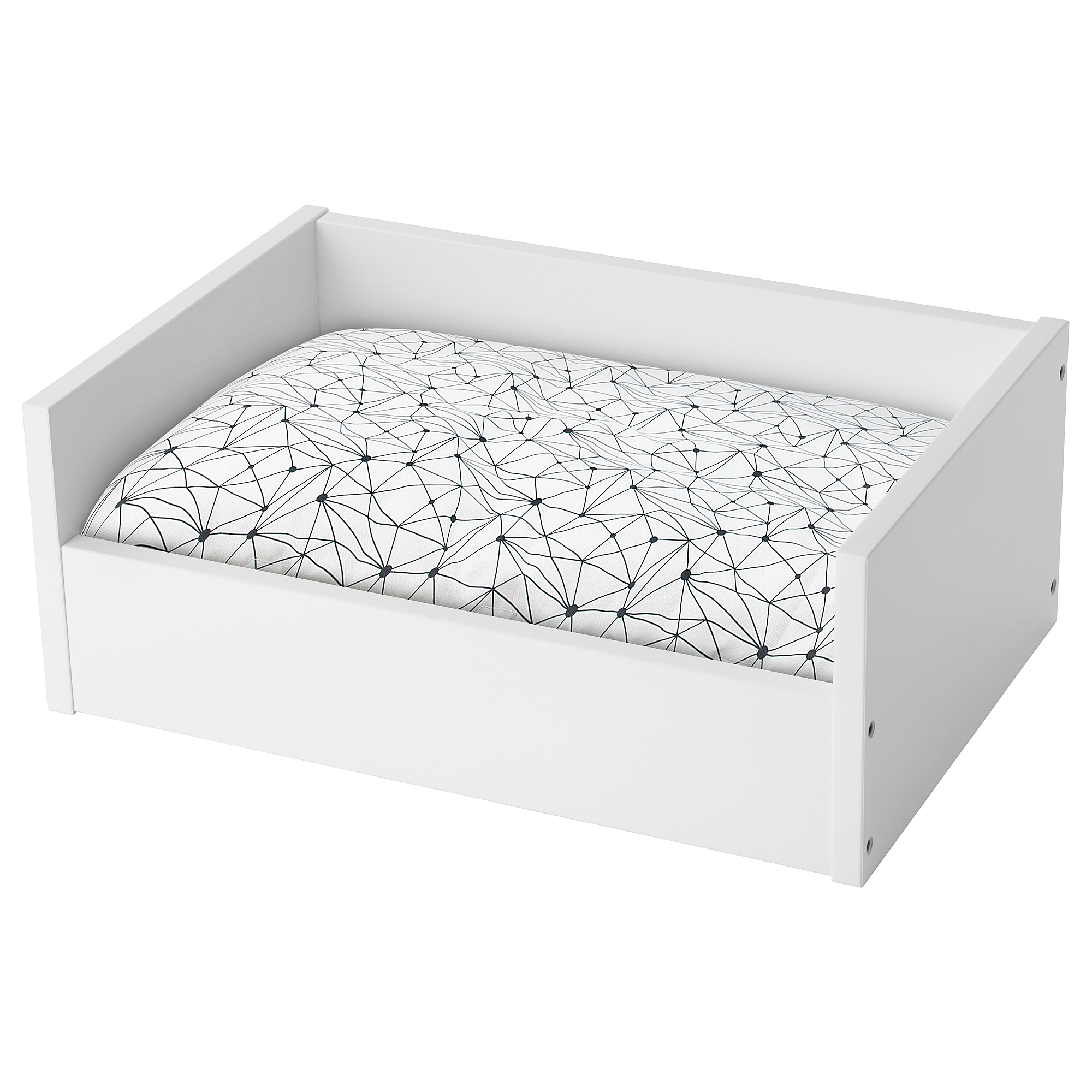 LURVIG pet bed with cushion, white/white black IKEA Hong Kong and Macau