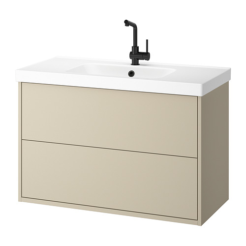 HAVBÄCK/ORRSJÖN - 洗手盆櫃連抽屜/洗手盆/水龍頭，米黃色，102x49x69 厘米 | IKEA 香港及澳門 - PE908047_S4