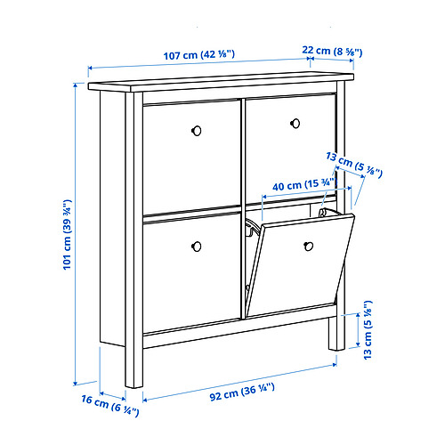 HEMNES 四格鞋櫃