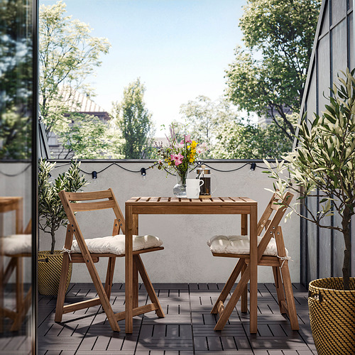 NÄMMARÖ table and 2 folding chairs, outdoor