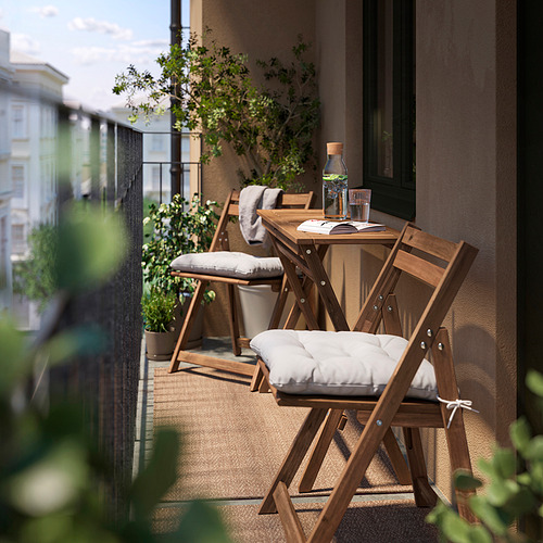 NÄMMARÖ table and 2 folding chairs, outdoor