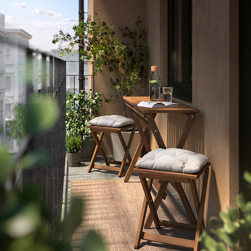 NÄMMARÖ table and 2 stools, outdoor