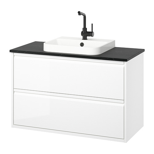BACKSJÖN/ÄNGSJÖN wash-stnd w drawers/wash-basin/tap