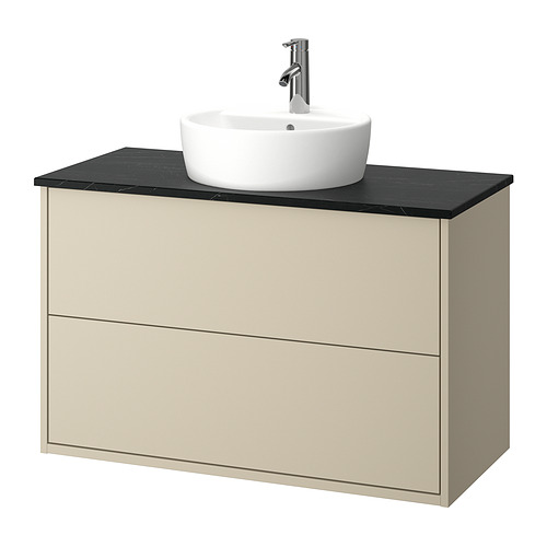 HAVBÄCK/TÖRNVIKEN - wash-stnd w drawers/wash-basin/tap, beige/black marble effect, 102x49x79 cm | IKEA Hong Kong and Macau - PE908613_S4