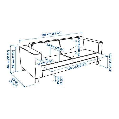 PÄRUP 3-seat sofa