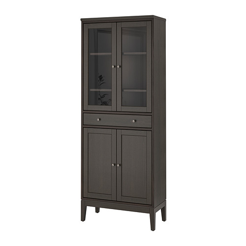 IDANÄS high cabinet w gls-drs and 1 drawer