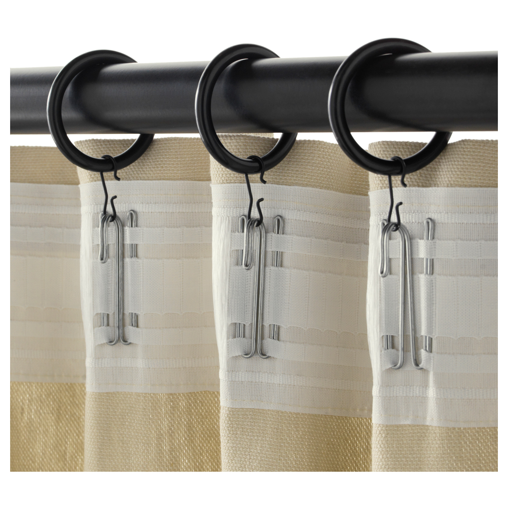 Syrlig Curtain Ring With Clip And Hook Black Ikea Hong Kong