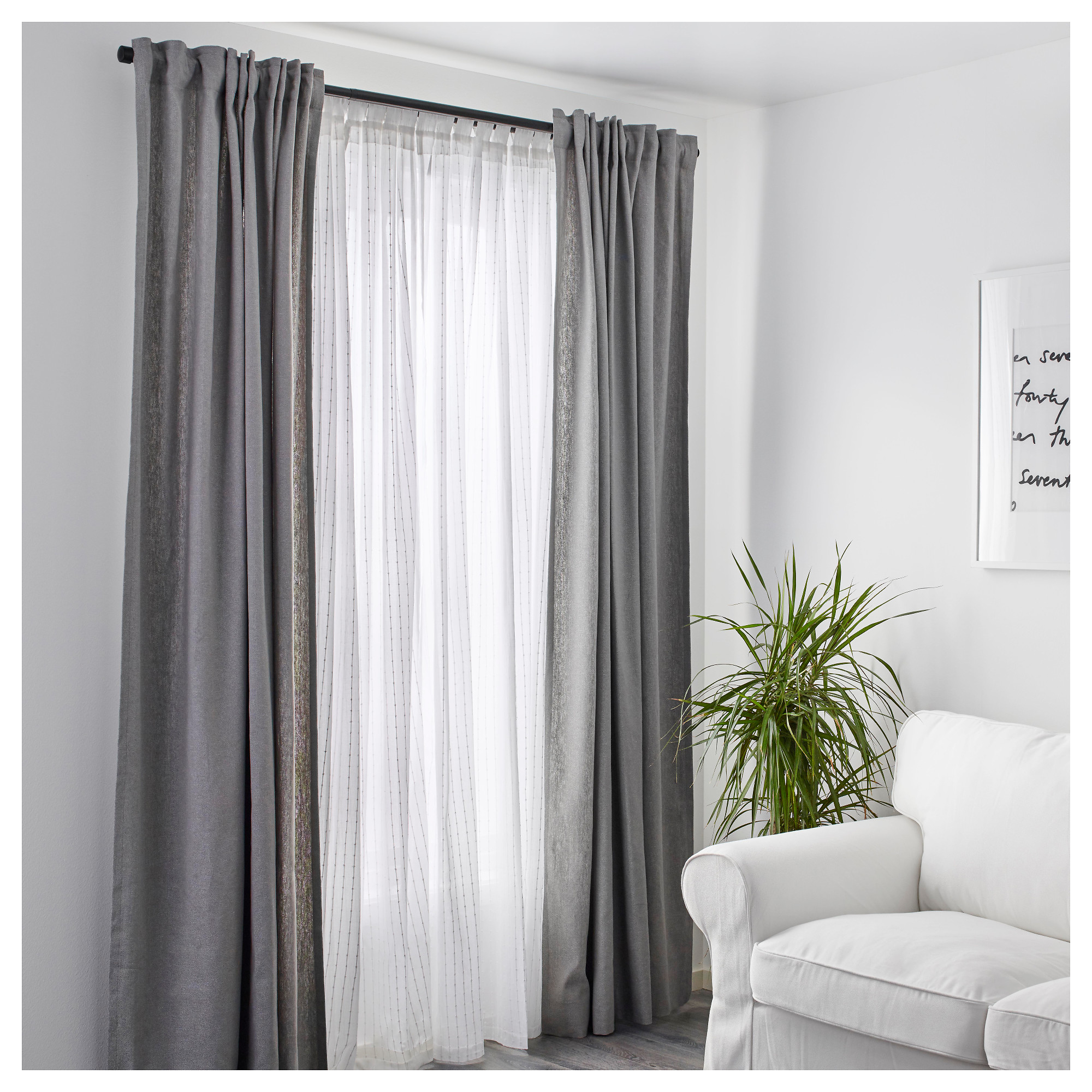 Matilda Sheer Curtains 1 Pair White Ikea Hong Kong