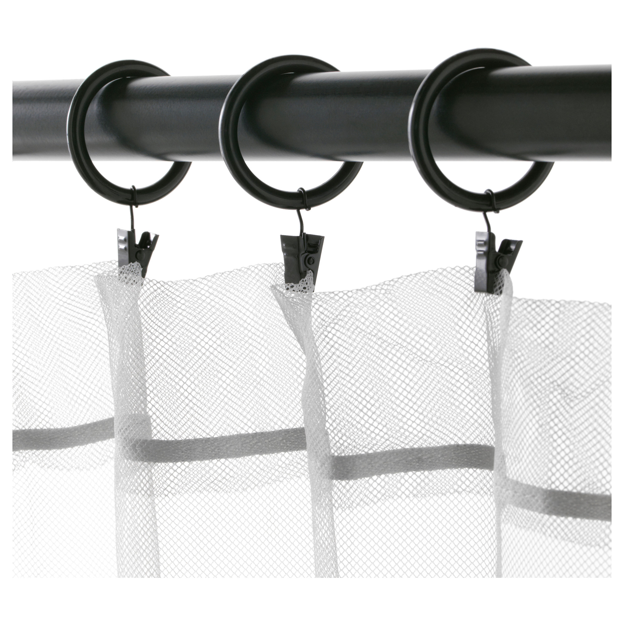 Syrlig Curtain Ring With Clip And Hook Black Ikea Hong Kong