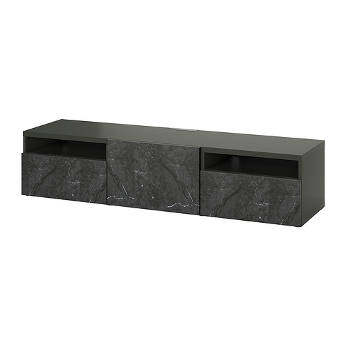 BESTÅ TV bench with drawers and door