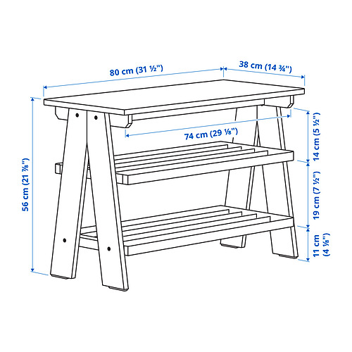 KALLSÖ bench with shoe storage
