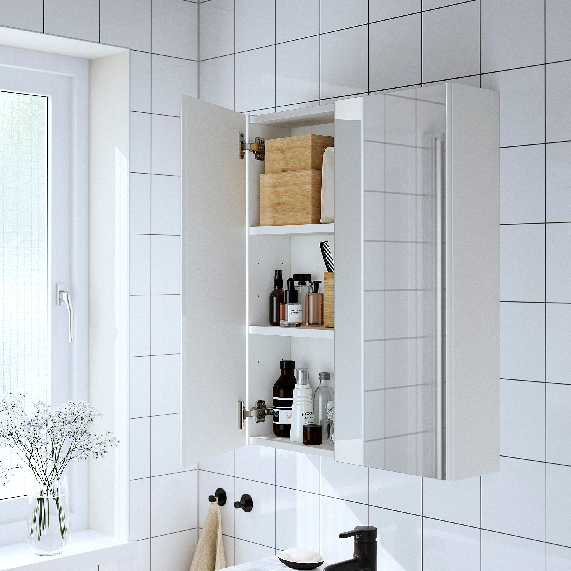 ENHET mirror cabinet with doors