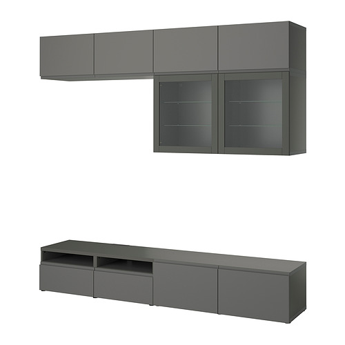 BESTÅ TV storage combination/glass doors