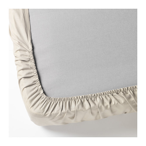 DVALA fitted sheet, beige, small double