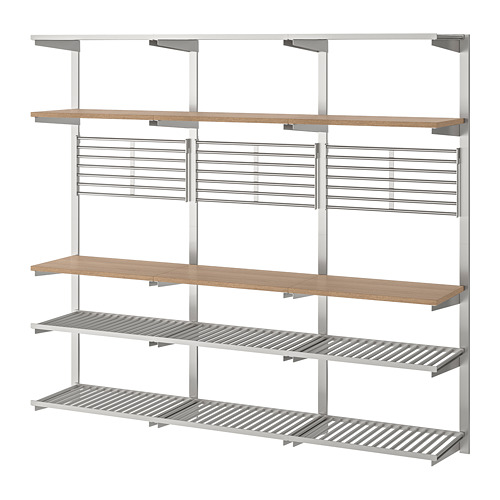 KUNGSFORS suspension rail with shelf/wll grid