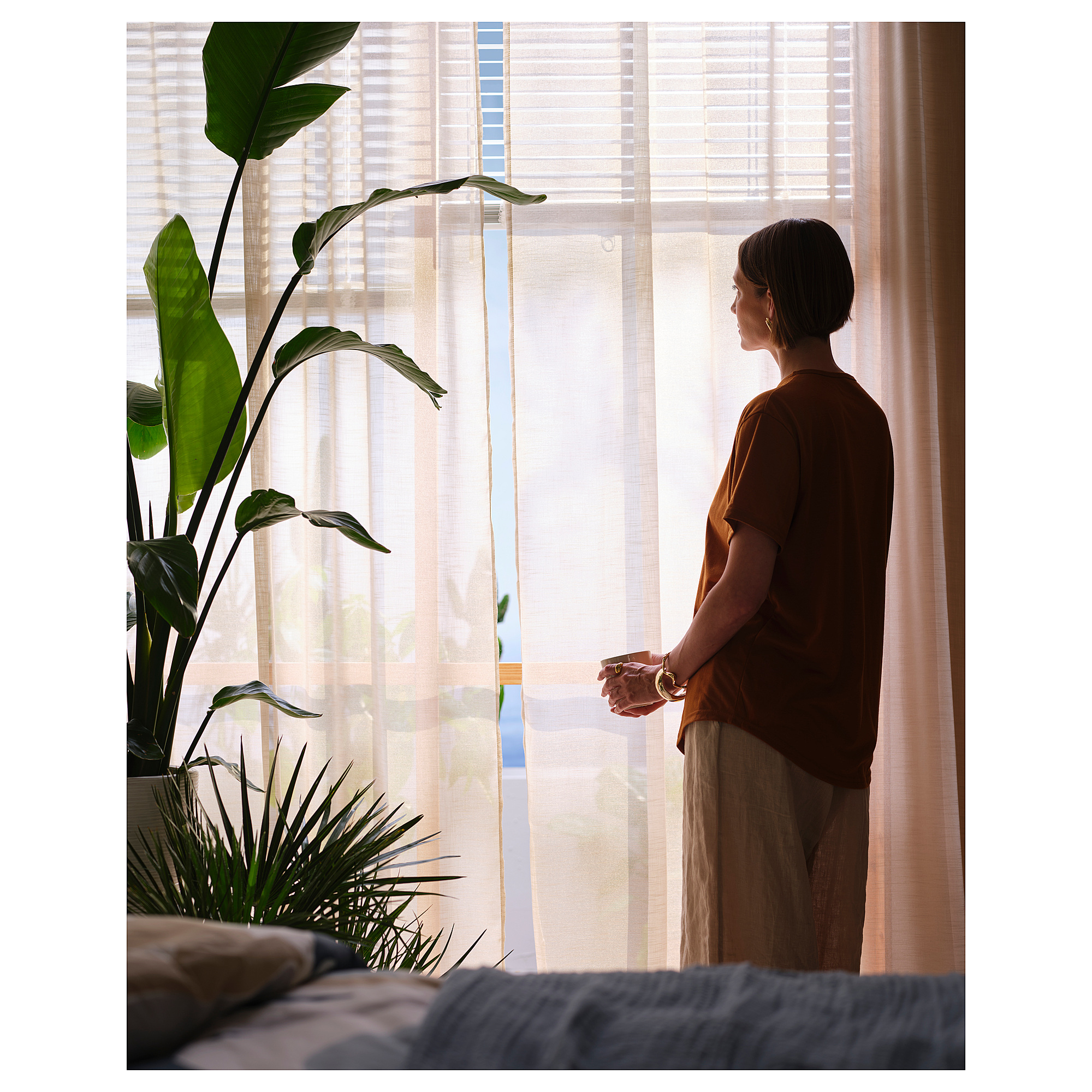 HÄLLEBRÄCKA sheer curtains, 1 pair