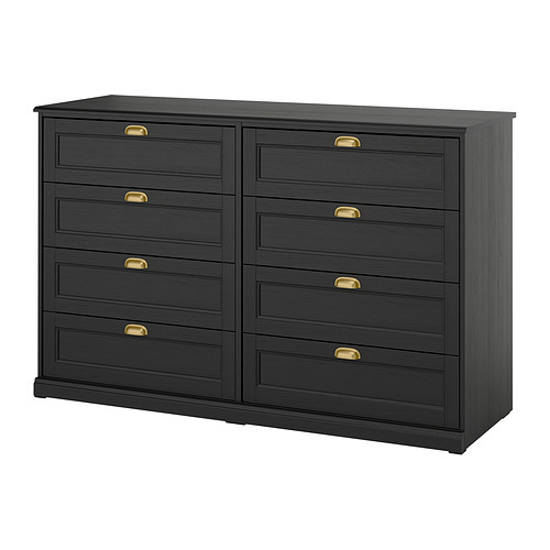 FÅGELFJÄLLET - 抽屜櫃/8抽, 黑色 橡木紋, 160x51x101 厘米 | IKEA 香港及澳門 - E1009916_S4