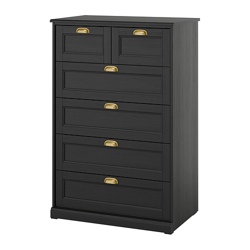 FÅGELFJÄLLET - 六格抽屜櫃, 黑色 橡木紋, 82x51x123 厘米 | IKEA 香港及澳門 - E1009919_S4