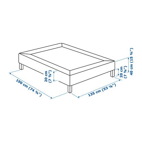 LYNGÖR slatted mattress base with legs