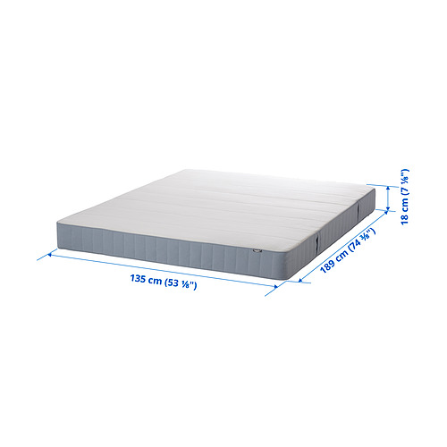 VESTMARKA spring mattress, firm/light blue, double