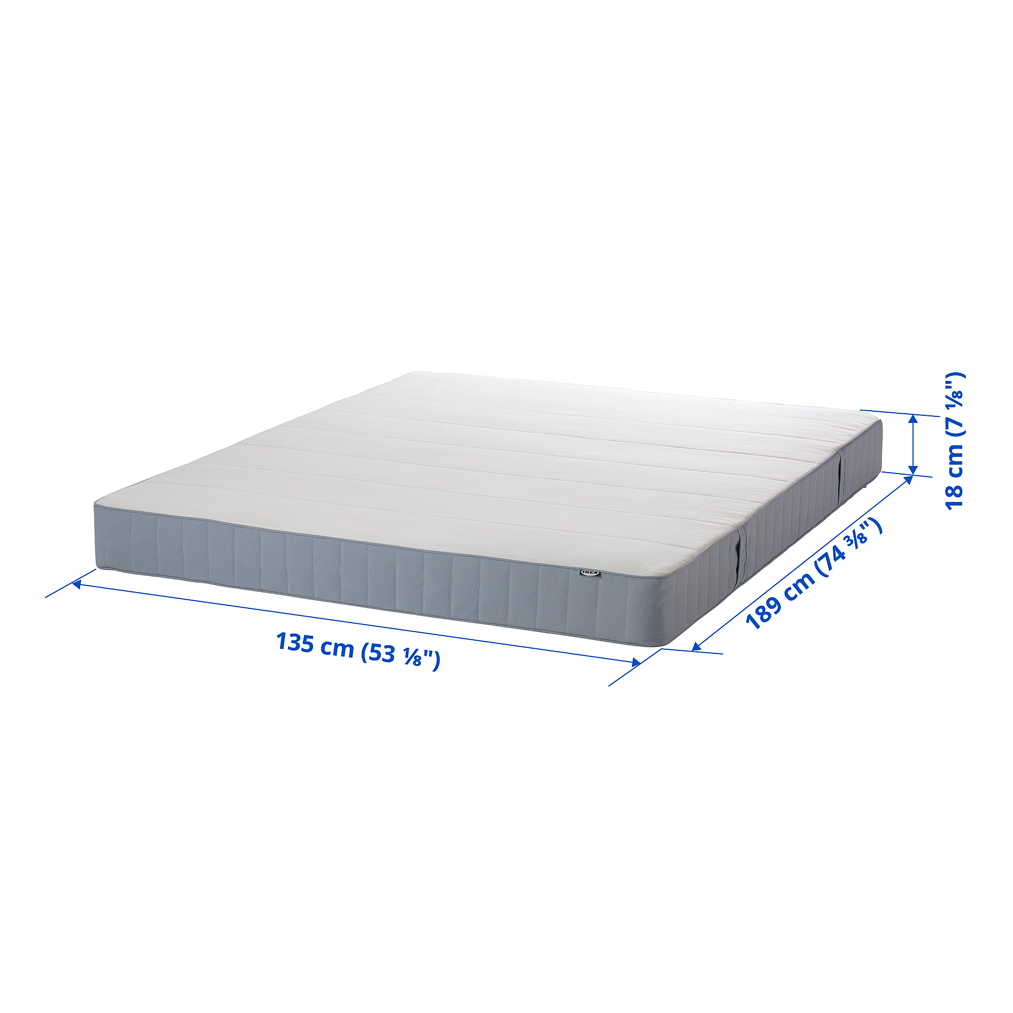 VESTMARKA spring mattress, firm/light blue, double