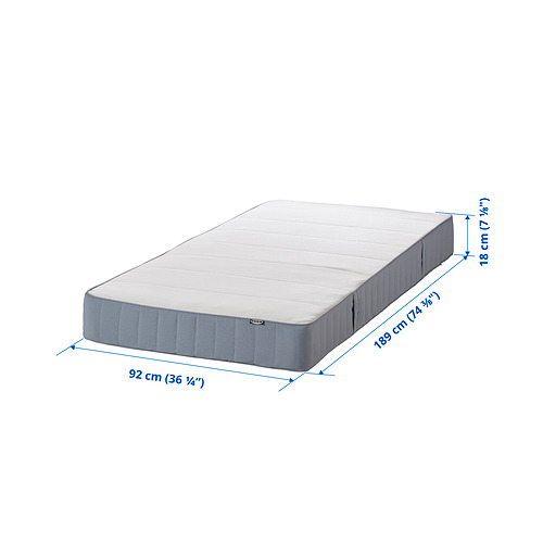 VESTMARKA spring mattress, firm/light blue, single