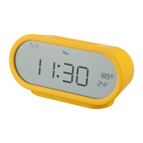 RÖDSTRÄFSE - alarm clock with hygro-/thermometer, yellow, 17x8x6 cm | IKEA Hong Kong and Macau - E1009955_S4