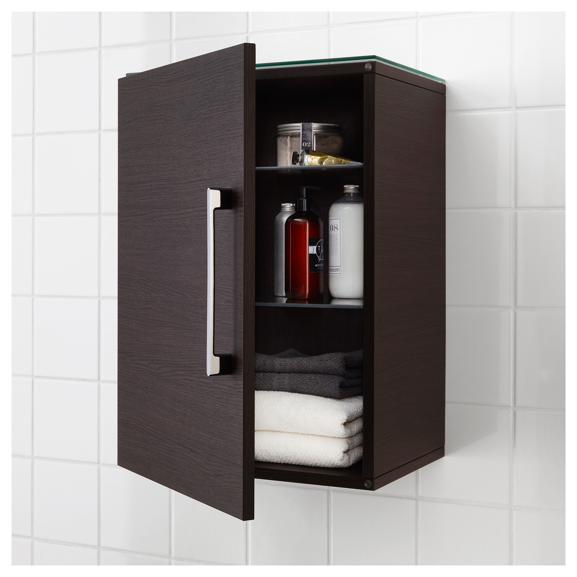 GODMORGON wall  cabinet  with 1 door black brown IKEA  