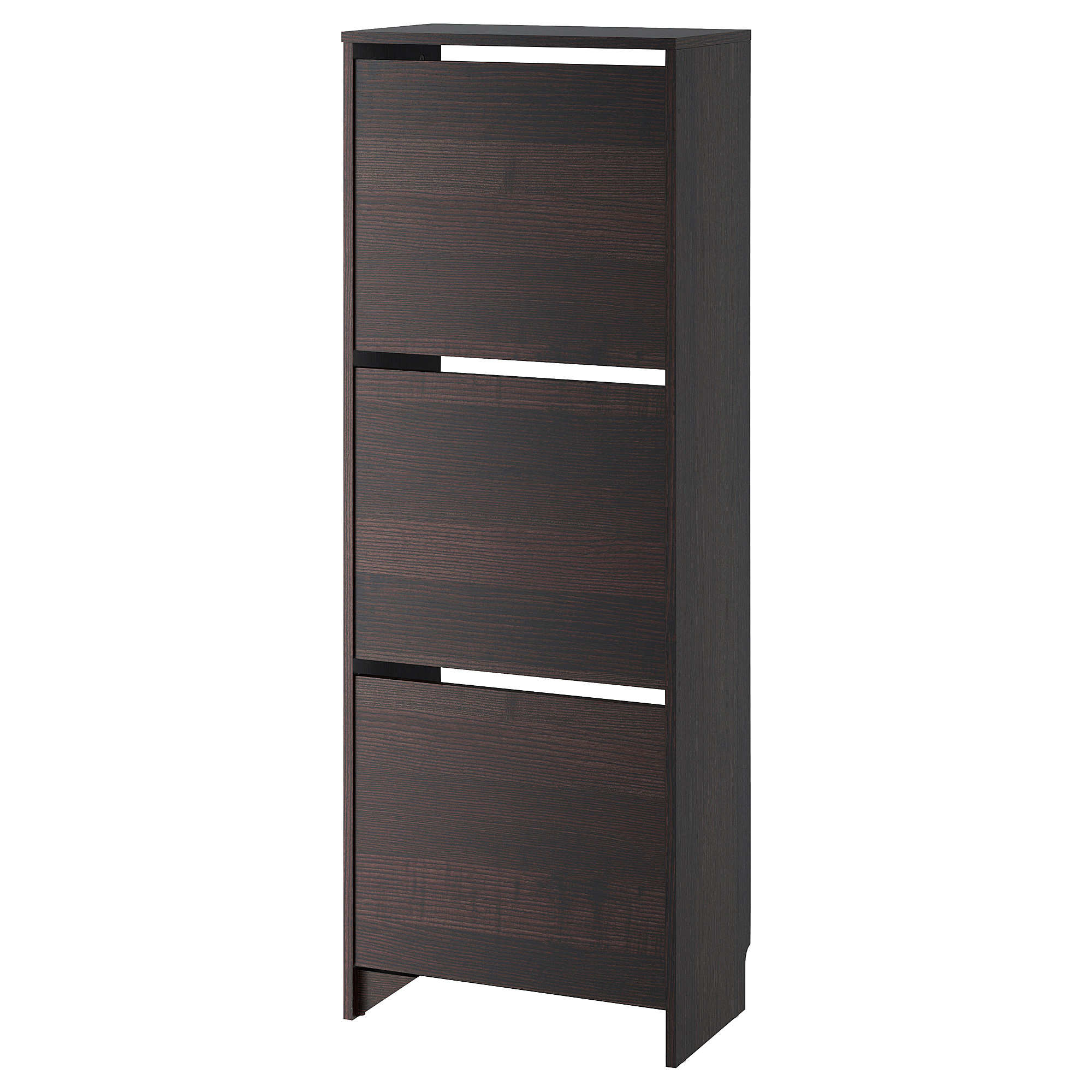 Bissa Shoe Cabinet With 3 Compartments Black Brown Ikea Hong Kong