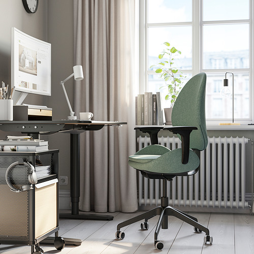 HATTEFJÄLL office chair with armrests