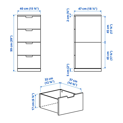 NORDLI chest of 4 drawers