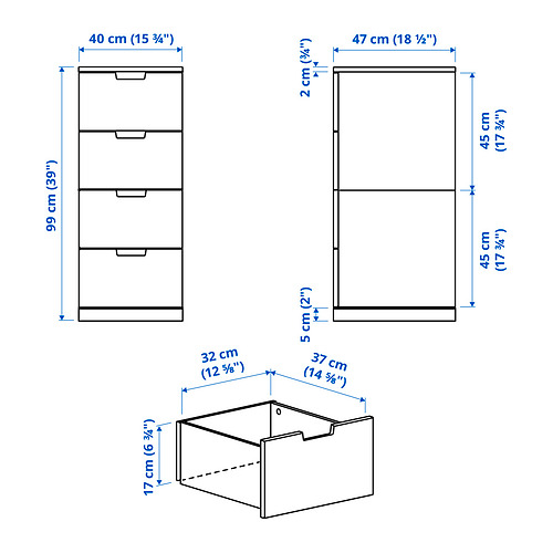 NORDLI chest of 4 drawers white 40x99 cm IKEA Hong Kong and