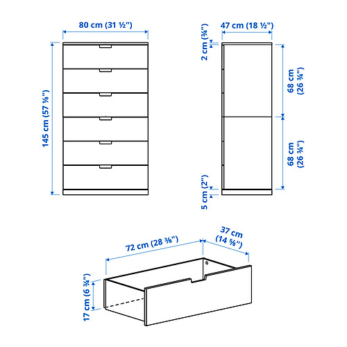 NORDLI 六格抽屜櫃