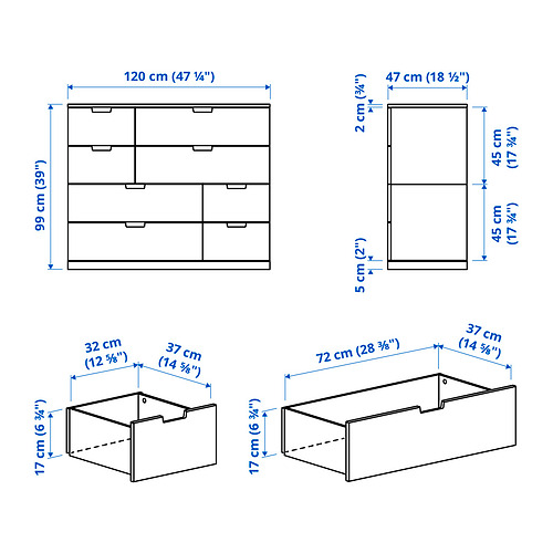 NORDLI 八格抽屜櫃