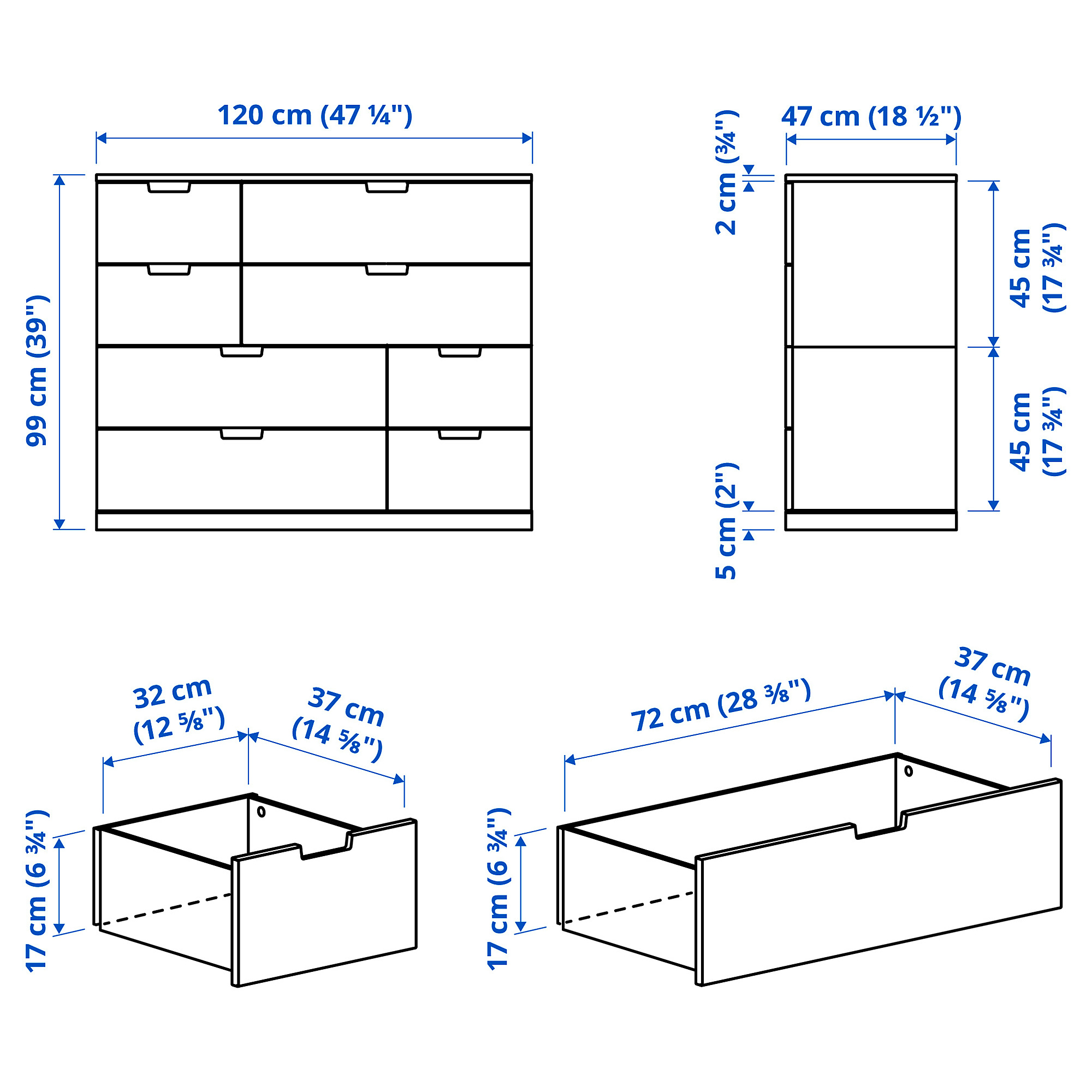 NORDLI 八格抽屜櫃
