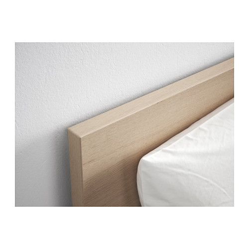 MALM bed frame, high, w 2 storage boxes