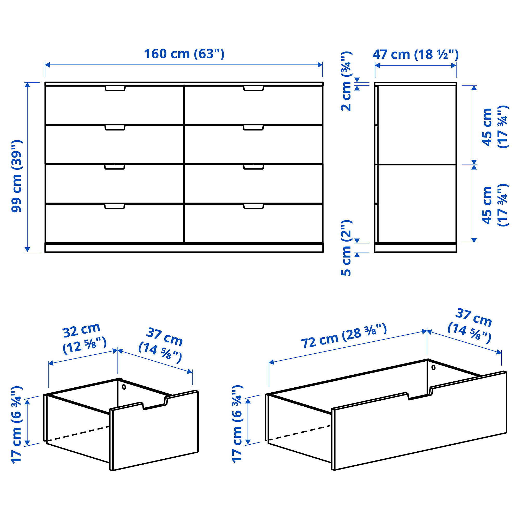 NORDLI 八格抽屜櫃