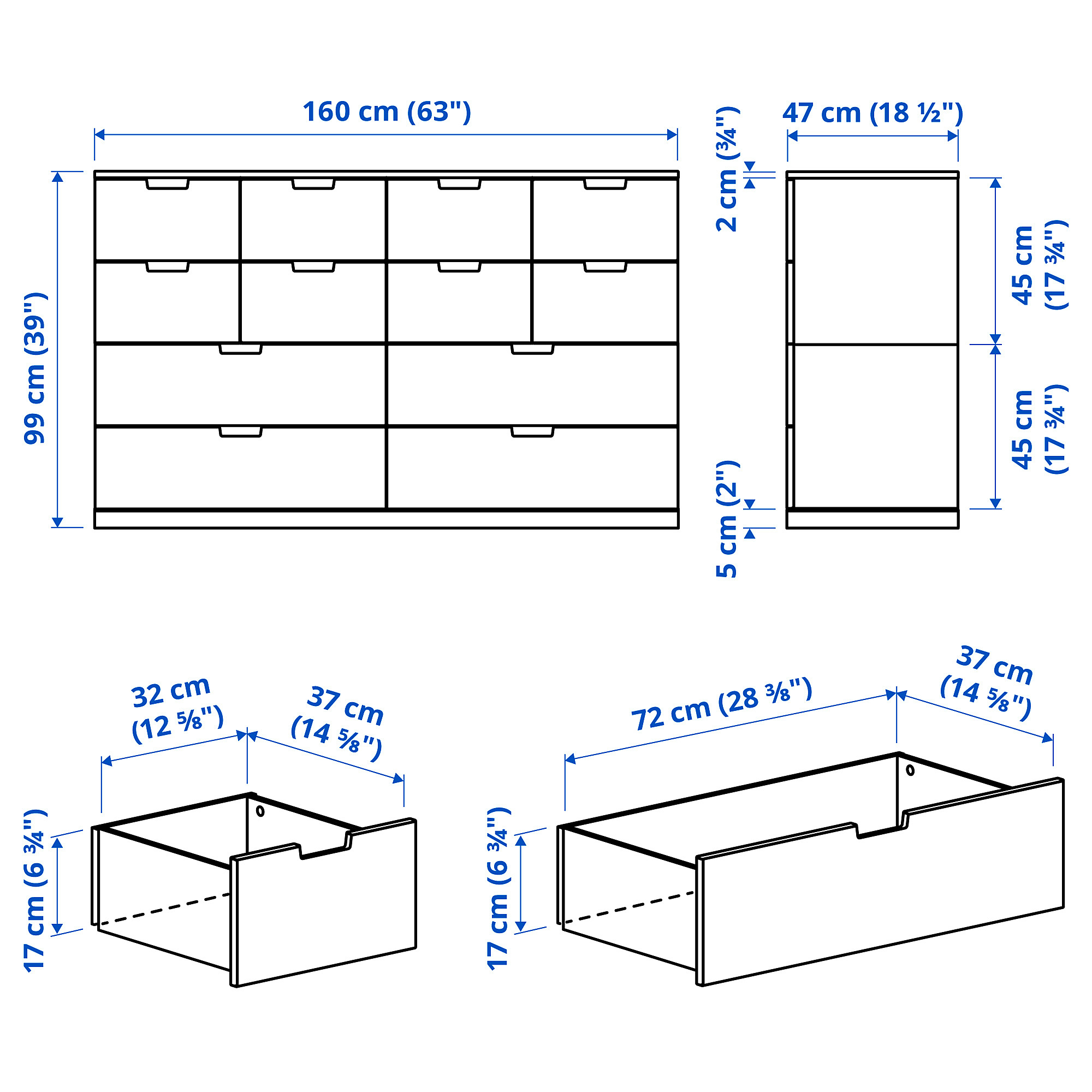 NORDLI 12格抽屜櫃