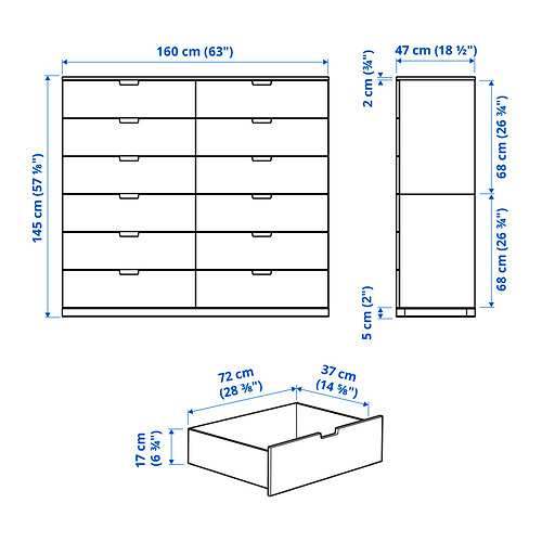 NORDLI 12格抽屜櫃