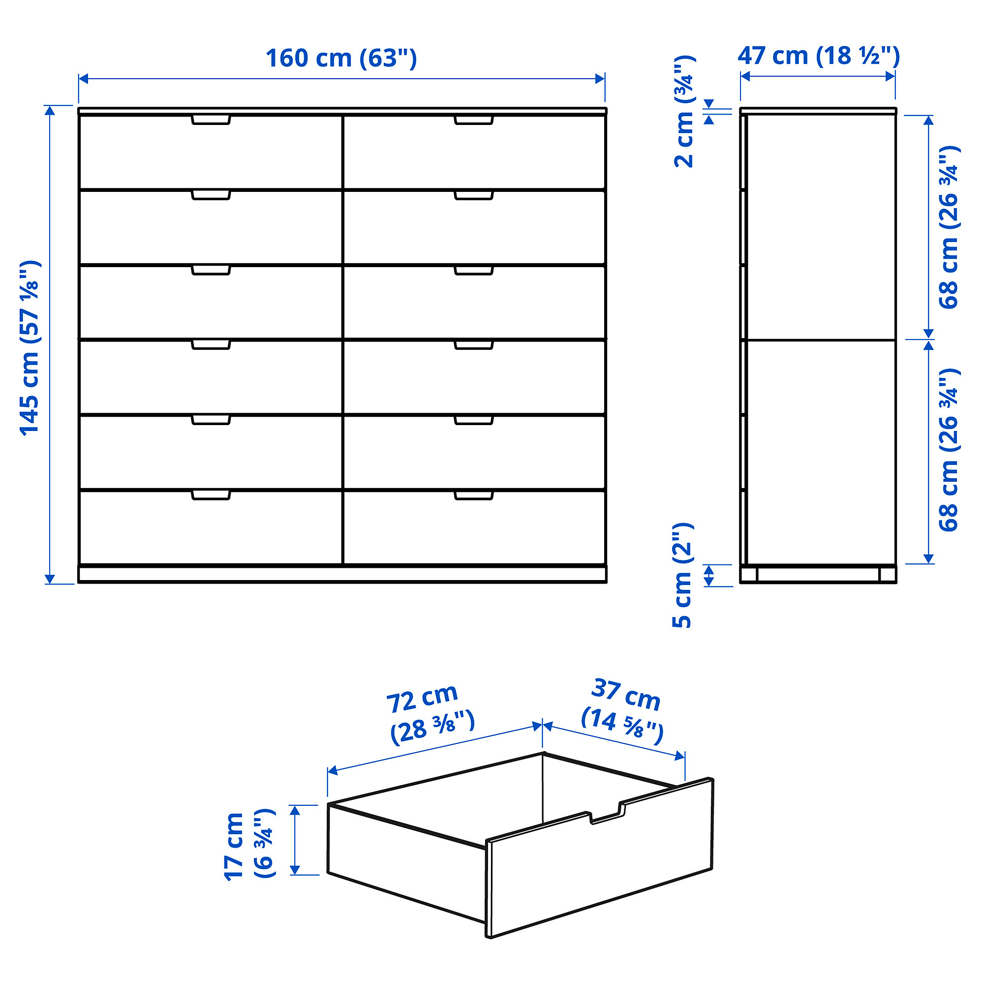 NORDLI 12格抽屜櫃