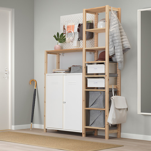 IVAR cabinet with doors, 80x30x83 cm, white