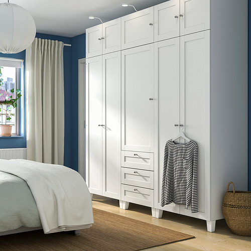 PLATSA wardrobe with 10 doors + 3 drawers