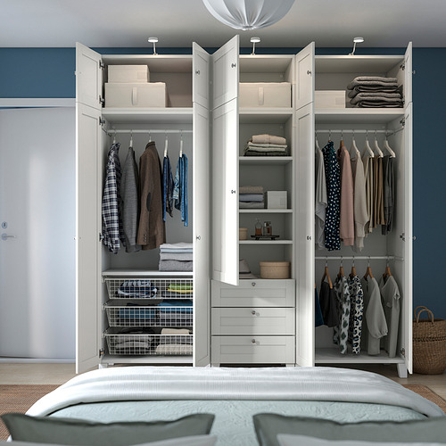 PLATSA wardrobe with 10 doors + 3 drawers