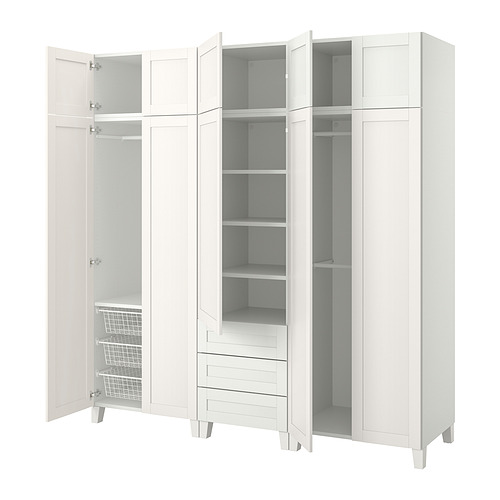 PLATSA wardrobe with 10 doors + 3 drawers